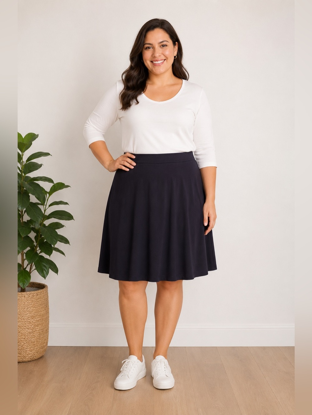 Lands End skirt A-line midi size Large (14-16) plus size